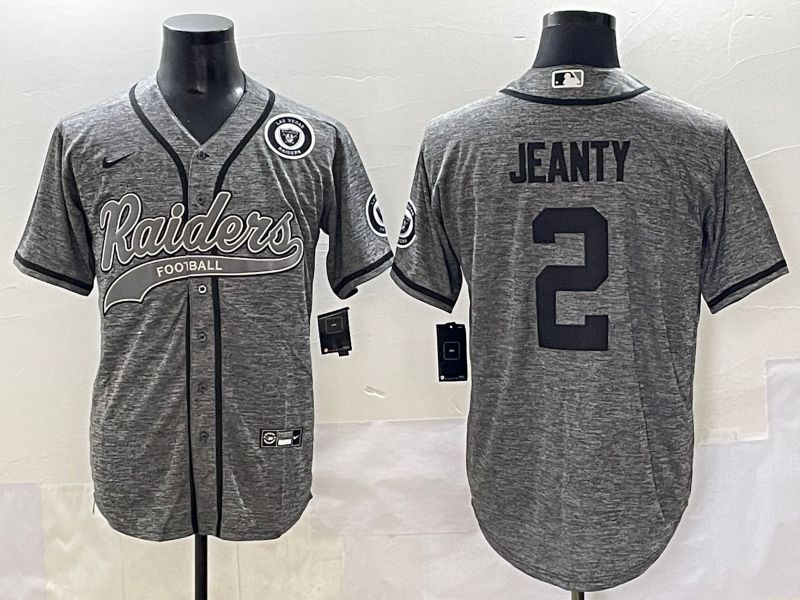 Men 2025 Oakland Raiders #2 Jeanty Grey Joint Name Nike Limited NFL Jersey style 8->oakland raiders->NFL Jersey